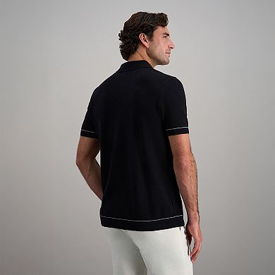 Men's Haggar® Short Sleeve Button Front Retro Knit Polo Sweater