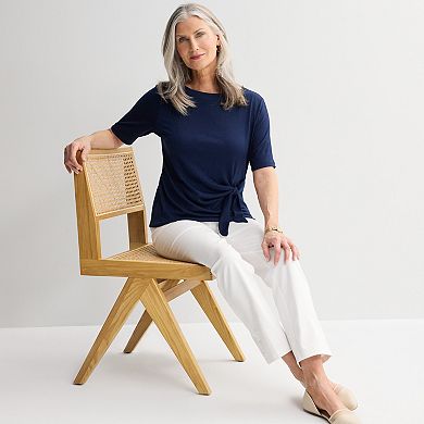 Women's Croft & Barrow Crinkle Side Tie Top