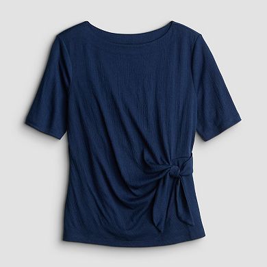 Women's Croft & Barrow Crinkle Side Tie Top