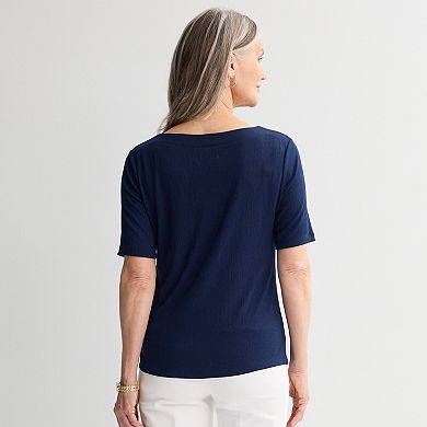 Women's Croft & Barrow Crinkle Side Tie Top