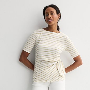 Women's Croft & Barrow® Crinkle Side Tie Top