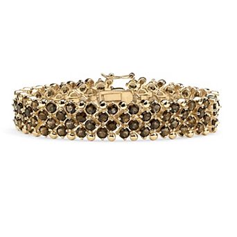 PalmBeach Jewelry 20 TCW Smoky Quartz Tennis Bracelet
