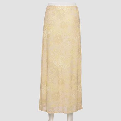 Juniors' Pink Rose Midi Mesh Skirt