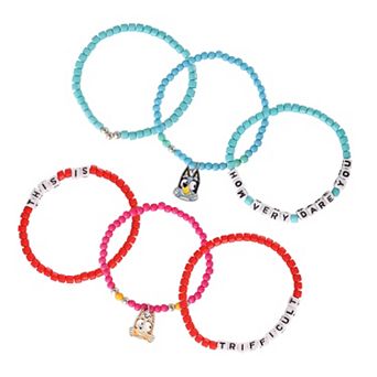 Bluey & Bingo 6 pc Stretch Bracelet Set