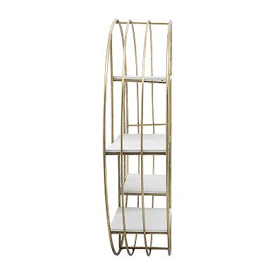 Sagebrook Home Modern Glam Iron And Wood Wall Storage Shelf