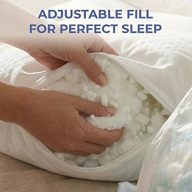 Memory Foam Pillow, Breathable Adjustable Firm Pillow with Shredded Memory Foam Fill