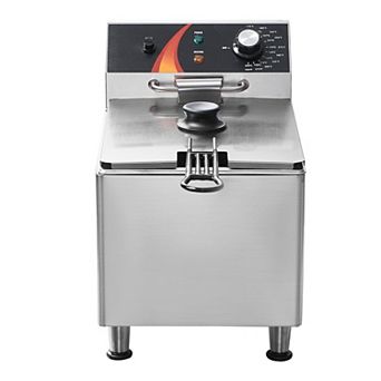 Commercial Deep Fryer 1750W Adjustable Single Tank 12-qt Oil Fryer
