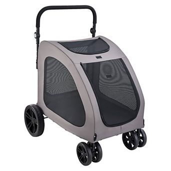 Foldable Pet Stroller for Small Animals, 35 lbs Capacity with Carrier
