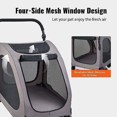 Foldable Pet Stroller for Small Animals, 35 lbs Capacity with Carrier