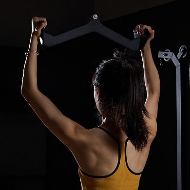 LAT Pulldown V-Bar Attachment, Rubber Coated Grip for Cable Machines