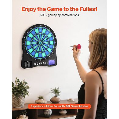 Electronic Dartboard LED Target with 48 Games and 500 Variations for 8 Players