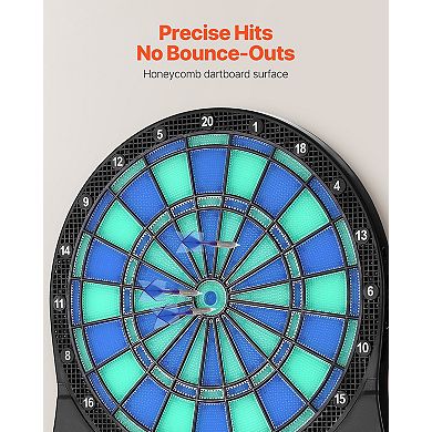 Electronic Dartboard LED Target with 48 Games and 500 Variations for 8 Players