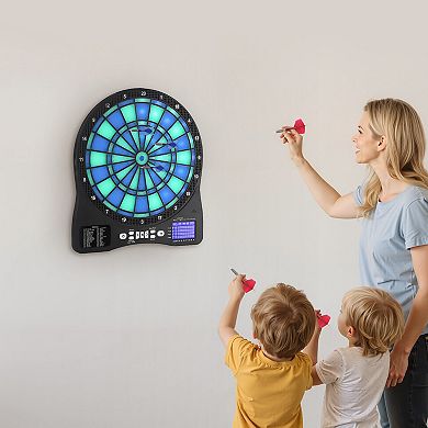 Electronic Dartboard LED Target with 48 Games and 500 Variations for 8 Players