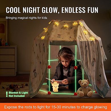85-Piece Glow Fort Building Kit, STEM Building Set