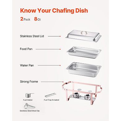 9 Qt Roll Top Chafing Dish Buffet Complete Set with Full-Size Pan, Silver