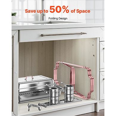 9 Qt Roll Top Chafing Dish Buffet Complete Set with Full-Size Pan, Silver