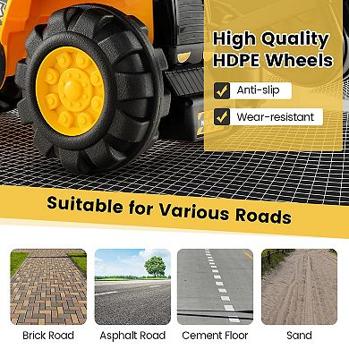 Ride On Push Bulldozer Digger Toy with Helmet and Working Shovel