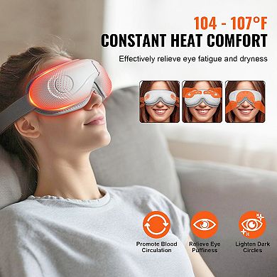 Heated Eye Massager with 5 Modes & Bluetooth Music, 180° Foldable Design