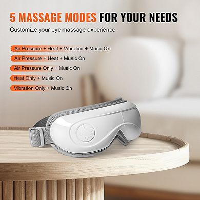 Heated Eye Massager with 5 Modes & Bluetooth Music, 180° Foldable Design