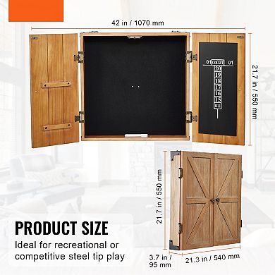 Dartboard Cabinet Solid Wood Hideaway Cabinet with Scoreboard (No Dartboard)