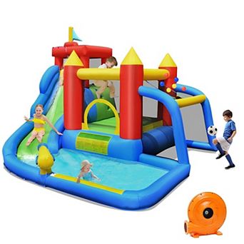 Inflatable Bounce House with Slide and Splash Pool - Blower Included
