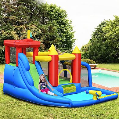 Inflatable Bounce House with Slide and Splash Pool - Blower Included
