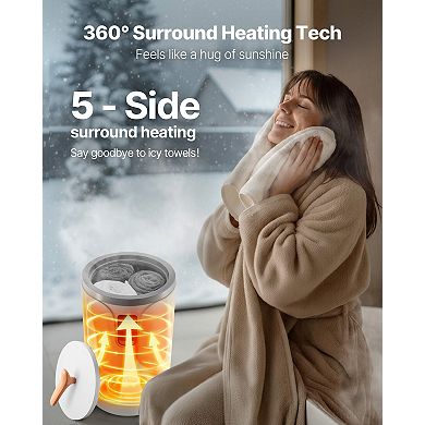 Bathroom Towel Warmer Bucket with 24H Timer Child Lock and Auto Shut Off