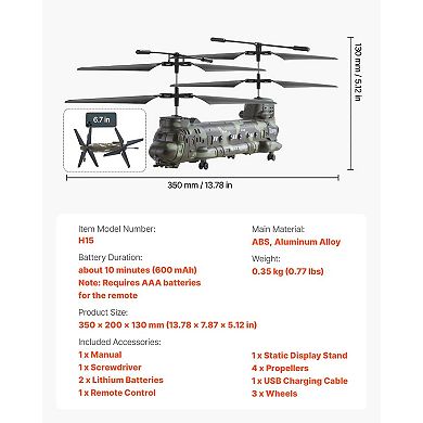 Remote Control Helicopter for Beginners with One-Key Takeoff/Landing for Ages 8+