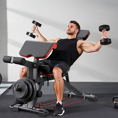 Adjustable Weight Bench 800 LB Capacity with Leg Extension and Preacher Pad