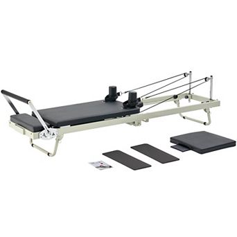 Foldable Pilates Reformer for Home, Dual Spring & Cord Resistance