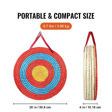 Archery Target 20" 5-Layer Straw Round Target for Outdoor Practice
