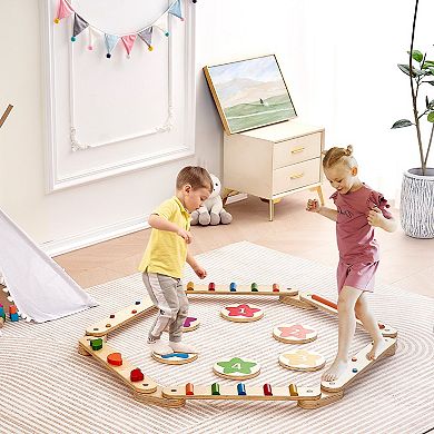 6-Piece Kids Balance Beam Stepping Stones for Indoor/Outdoor Obstacle Course