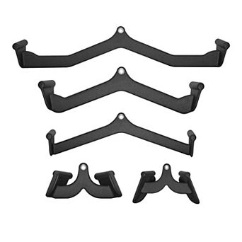 5 pc LAT Pulldown Attachment Set, T-bar & V-bar for Cable Machine Rowing