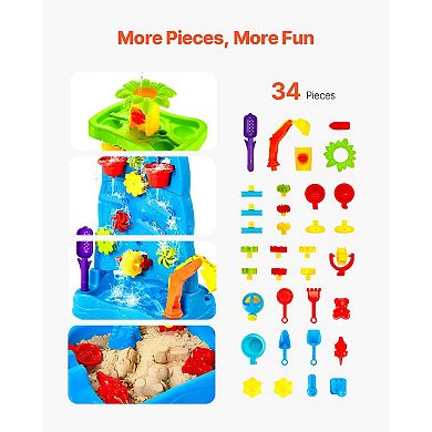 Double-Sided Sand & Water Table with 37 PC Waterfall Set
