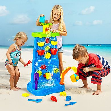 Double-Sided Sand & Water Table with 37 PC Waterfall Set