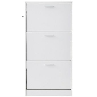 Shoe Cabinet with 3 Flip Drawers Entryway Organizer with Side Hooks