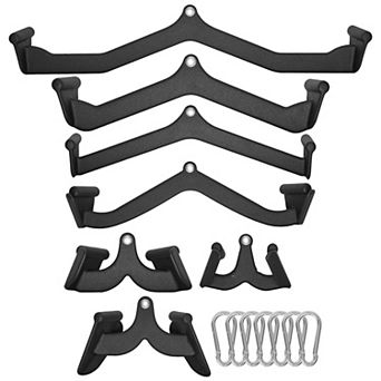 7 pc LAT Pulldown Attachment Set, T-bar & V-bar for Cable Machine Rowing