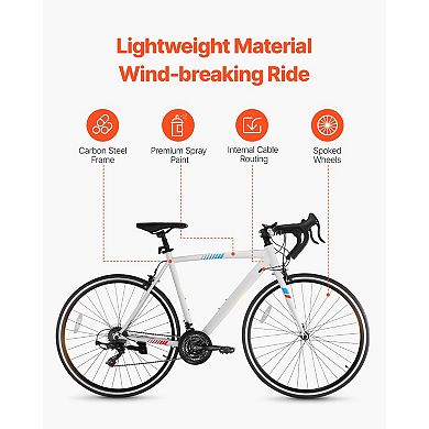 Road Bike 700C 21-Speed Shimano Racing Bike for Men and Women