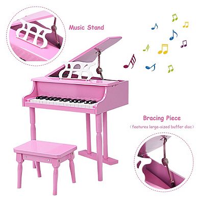 Musical Instrument Toy 30 Key Mini Grand Piano with Bench