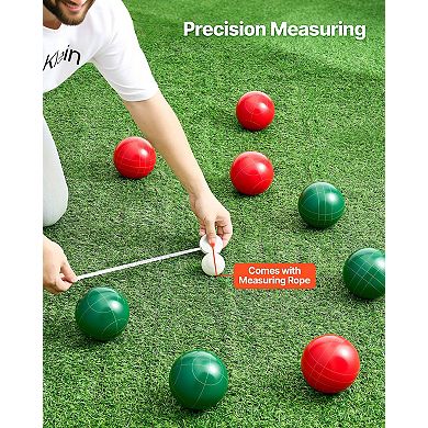 Tournament-Style 107mm Bocce Ball Set with Official Measuring Rope