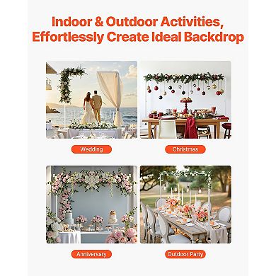 Adjustable Table Arch Stand 13"-42" Tall, White Balloon Frame