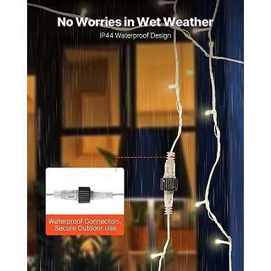 76ft LED Christmas Lights, 200 Warm White, 8 Modes