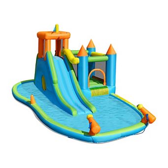Inflatable Water Slide and Bounce House with Splash Pool - No Blower
