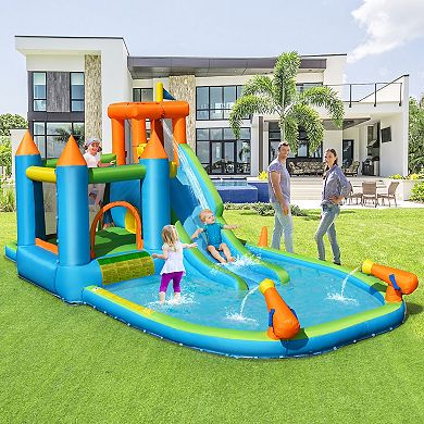 Inflatable Water Slide and Bounce House with Splash Pool - No Blower