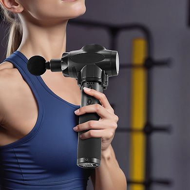 Deep Tissue Massage Gun with 9 Speeds & 6 Heads, Percussion Muscle Massager