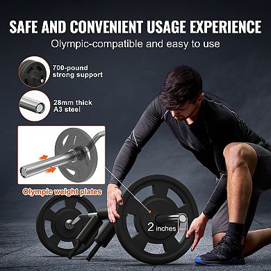 Safety Squat Bar 700 LB Capacity with Shoulder and Arm Pads