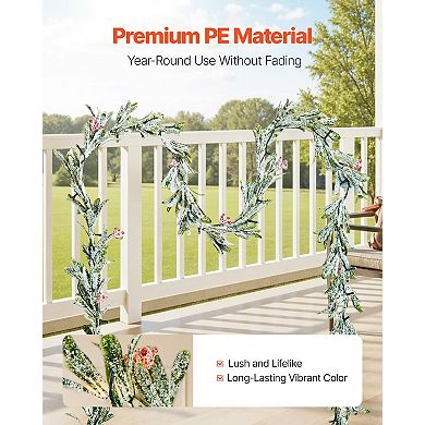 9ft Pre-Lit Christmas Garland with Berries & Pine Cones