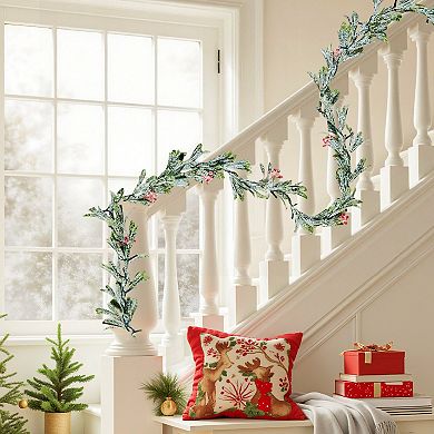 9ft Pre-Lit Christmas Garland with Berries & Pine Cones