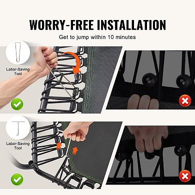 54.5" Mini Fitness Trampoline Indoor Rebounder with Handle