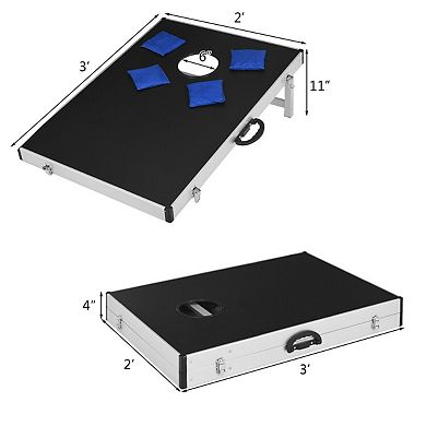 Cornhole Toss Game Set with Foldable Design and Side Handle
